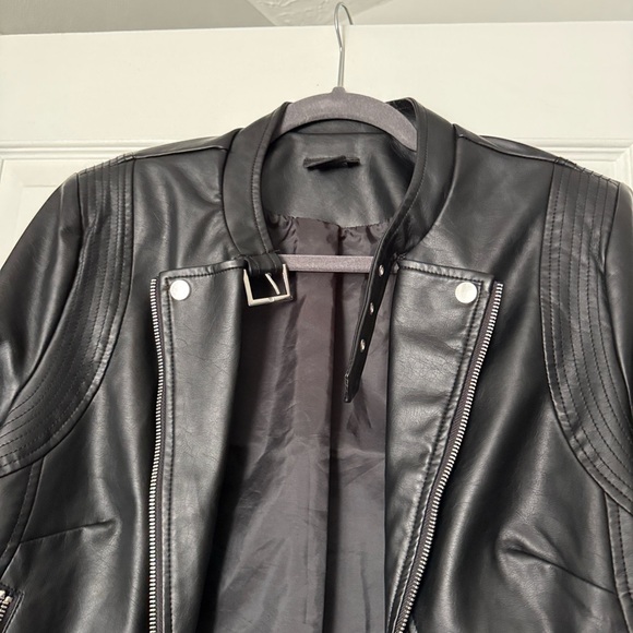City Chic Black Leather Jacket - Picture 3 of 6